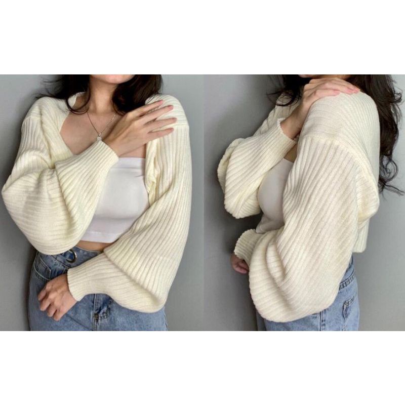 Fx SHOP LIAM OVERSIZE CROP CARDIGAN/LINKA CROP OUTER/BOLERO/OUTER KNIT PREMIUM/CROP CARDI