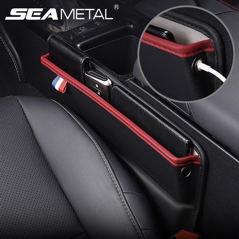 Car Seat Gap Storage Box Interior Seats Side Crevice Organizer Box Multi-function Car Storage Pocket Universal For Key Cards Phone Holder Accessories