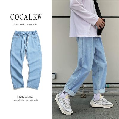 ?【24h出貨】?日系牛仔褲男 S-5XL oversized 丹寕男褲 水洗牛仔褲 男生牛仔褲 闊腿寬褲九分直筒牛仔褲