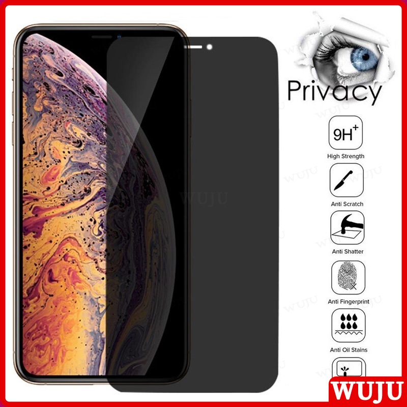 WUJU Anti-Spy Privacy Tempered Glass Screen Protector for iPhone 14 13 12 11 Pro Max XS MAX XR X 6 6S 7 8 Plus SE Full Cover Anti Spy Privacy Tempered Glass Screen protector
