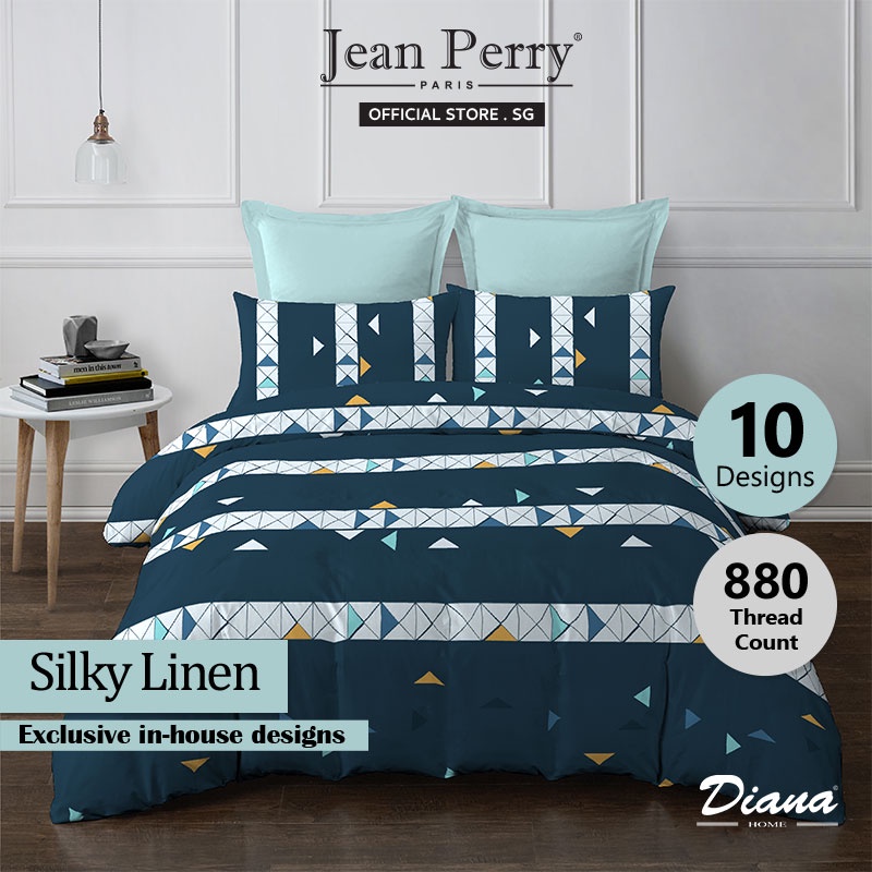(2 For 29 and 35) Diana 880TC Silky Linen Bedsheet Set I Fitted Sheet I Bedsheet Cover I Bedsheet Set I Printed Bedsheet