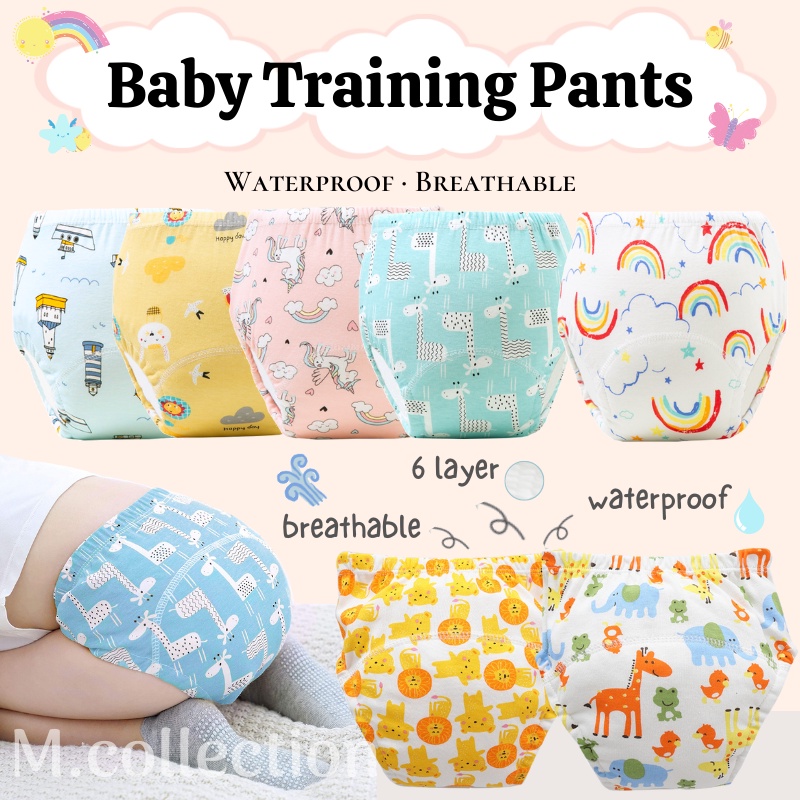 ?? 100% Cotton Baby Toilet Training Pants | Washable Cotton Potty Train Kids Underwear