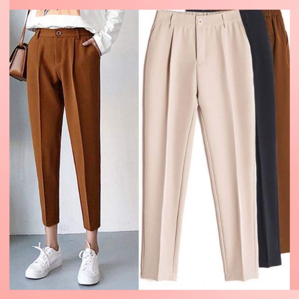 Vitex Snow fabric middle lock waist elastic pants with Big size for women