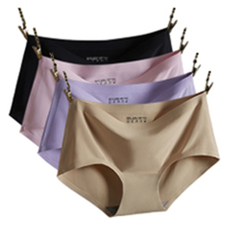M-2XL  Women's One Piece Seamless Cool Ice Silk Panties Sexy Ladies Underwear Panty Girl Briefs