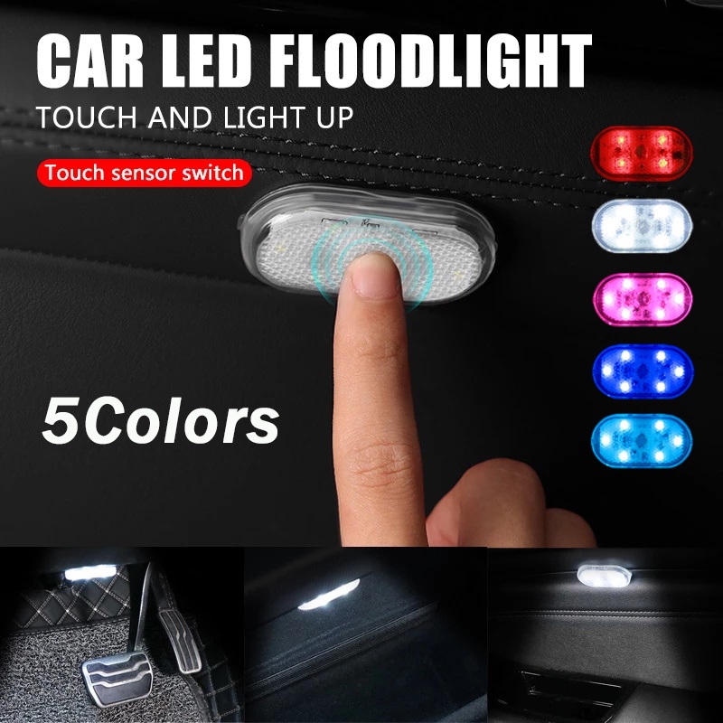 Cars Led Ambient Lights Indoor Touchlights Ambient Light Hands Trunk Box Touch Switches Usb Mini Led 【bluey】