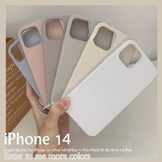 for iPhone 14 pro 13 case Milk Blue Full covered Real Liquid Silicone case for  iPhone 12 11 PRO Max X XS Max XR SE2 87 plus phone case