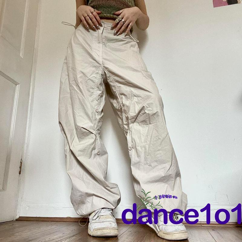 dance1o1-Y2k Women Solid Color High Waist Casual Long Pants for Spring, Autumn